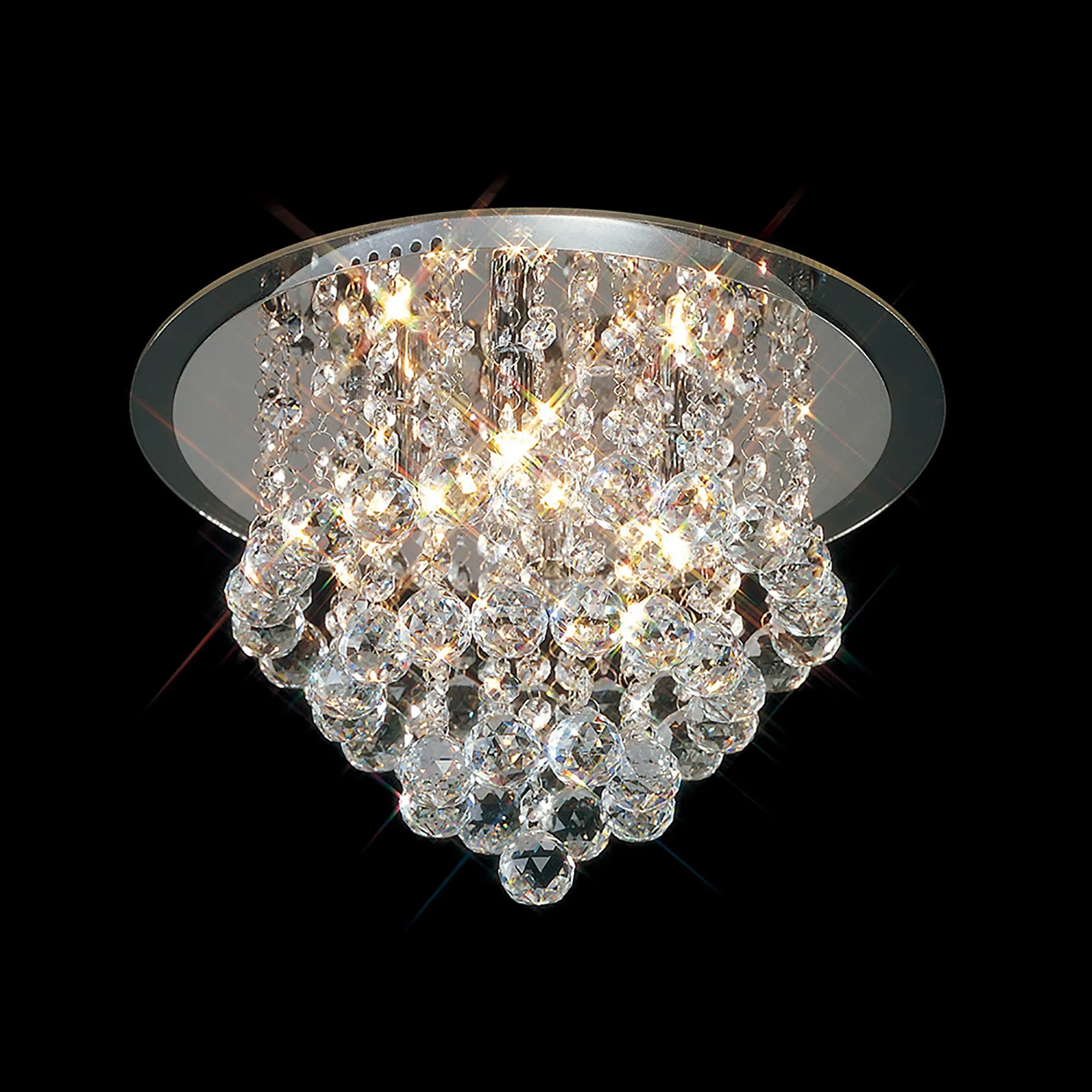 Atla Polished Chrome Crystal Ceiling Lights Diyas Flush Crystal Fittings Atla Polished Chrome Crystal Ceiling Lights Diyas Flush Crystal Fittings